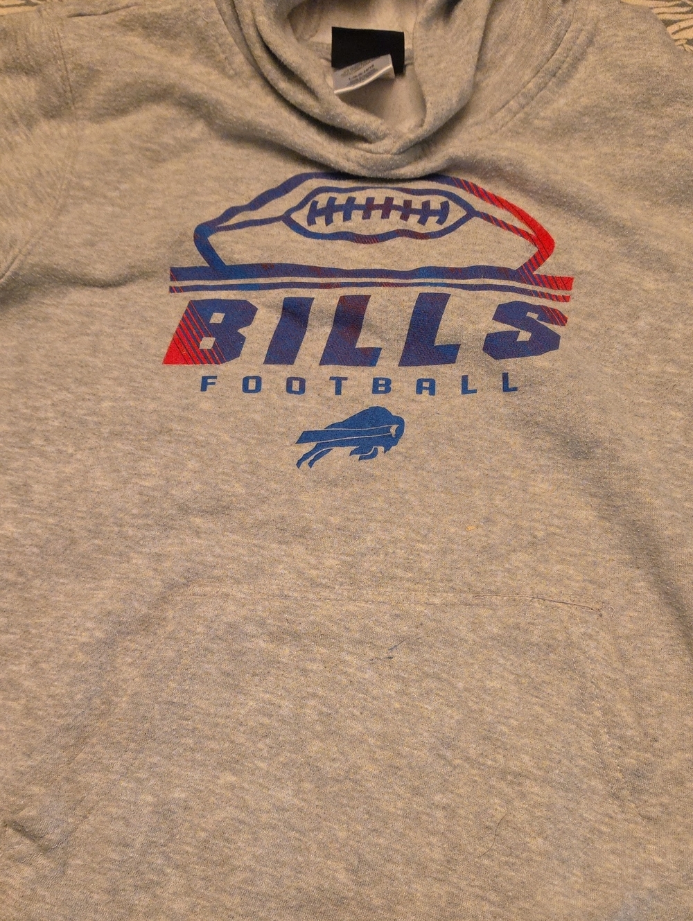 Kids Gray Bills Football Hoodie with Team Logo